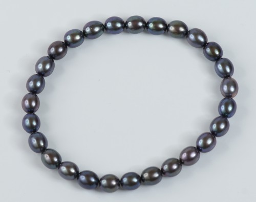 Freshwater Pearl Steel Colour Bracelet